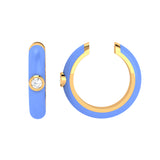Solid Gold Enamel Diamond Ear Cuffs