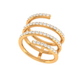Solid Gold Diamond Spiral Ring