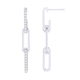 Solid Gold Diamond Chain Link Earrings