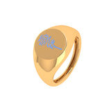 Solid Gold Engraved Signet Ring