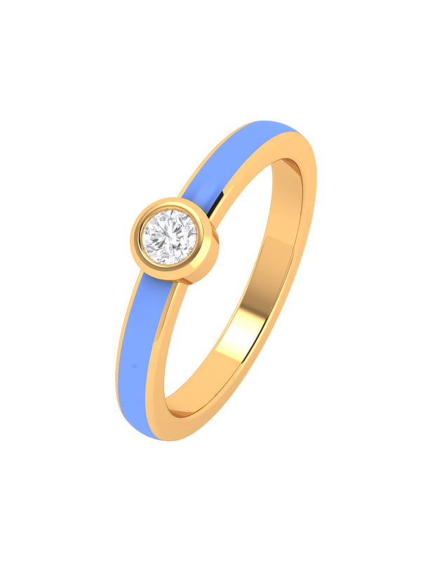 Solitaire Diamond Enamel Ring