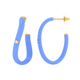Solid Gold Diamond Enamel Hoop Earring