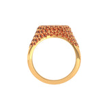 Solid Gold Citrine Pave Signet Ring