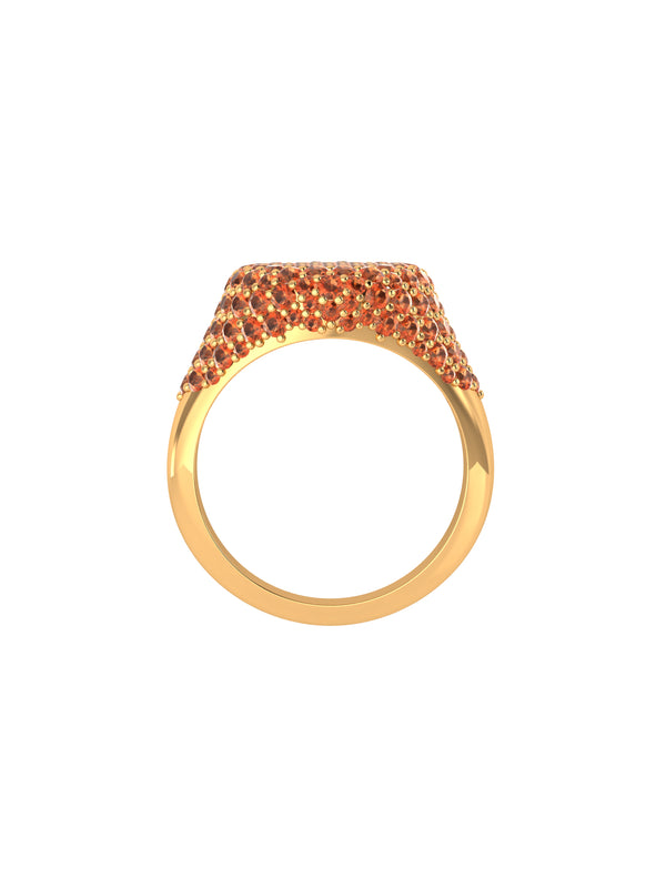 Chevalier Citrine Pave Signet Ring