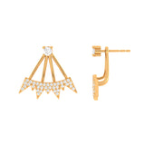 Solid Gold Diamond Jacket Stud Earrings