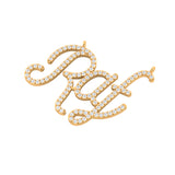 Solid Gold Diamond Script Letter Personalized Necklace
