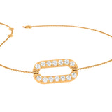 Solid Gold Diamond Paperclip Bracelet