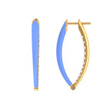 Solid Gold Diamond Enamel Hoops