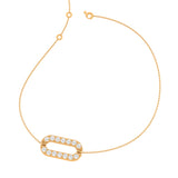 Solid Gold Diamond Paperclip Bracelet