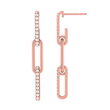 Solid Gold Diamond Chain Link Earrings