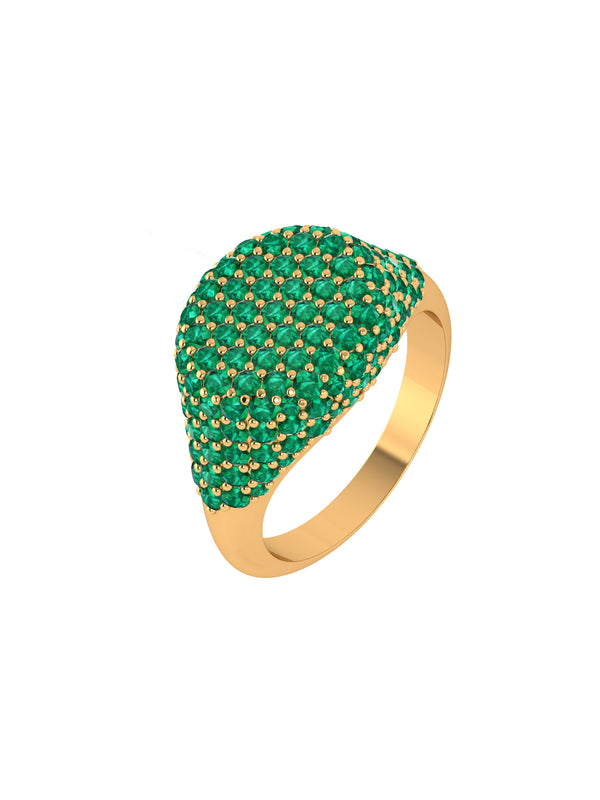Chevalier Emerald Pave Signet Ring