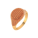 Solid Gold Citrine Pave Signet Ring