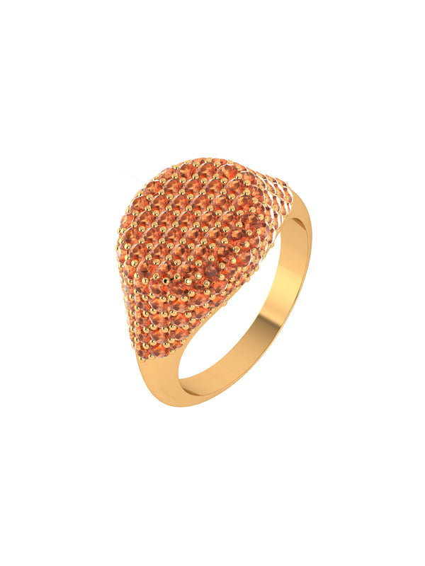 Chevalier Citrine Pave Signet Ring