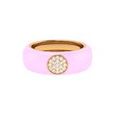 Solid Gold Diamond Thick Enamel Ring