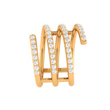 Solid Gold Diamond Spiral Ring