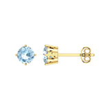Solid Gold Aquamarine Stud Earrings
