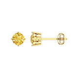 Solid Gold Citrine Stud Earrings
