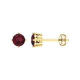 Solid Gold Garnet Stud Earrings