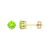 Solid Gold Peridot Stud Earrings