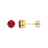 Solid Gold Ruby Stud Earrings