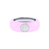Solid Gold Diamond Thick Enamel Ring
