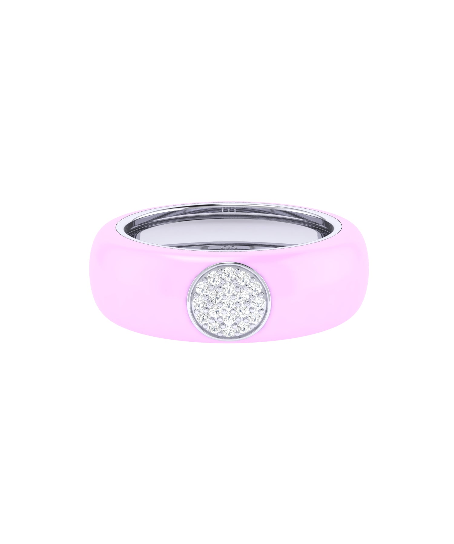 Solid Gold Diamond Thick Enamel Ring