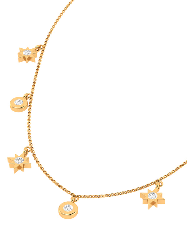 Diamond Starburst Celestial Necklace