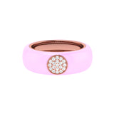 Solid Gold Diamond Thick Enamel Ring