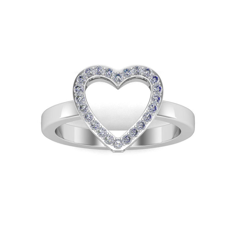 Open Heart Diamond Ring