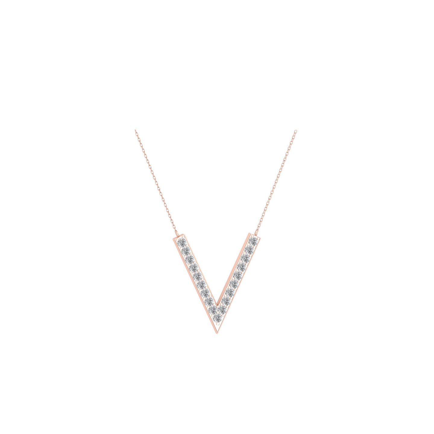 14K V Shaped Diamond Chevron Necklace – FERKOS FJ