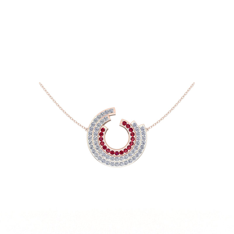 Diamond Ruby Horseshoe Necklace