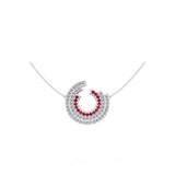 Solid Gold Diamond Ruby Horseshoe Necklace