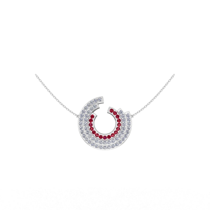 Diamond Ruby Horseshoe Necklace