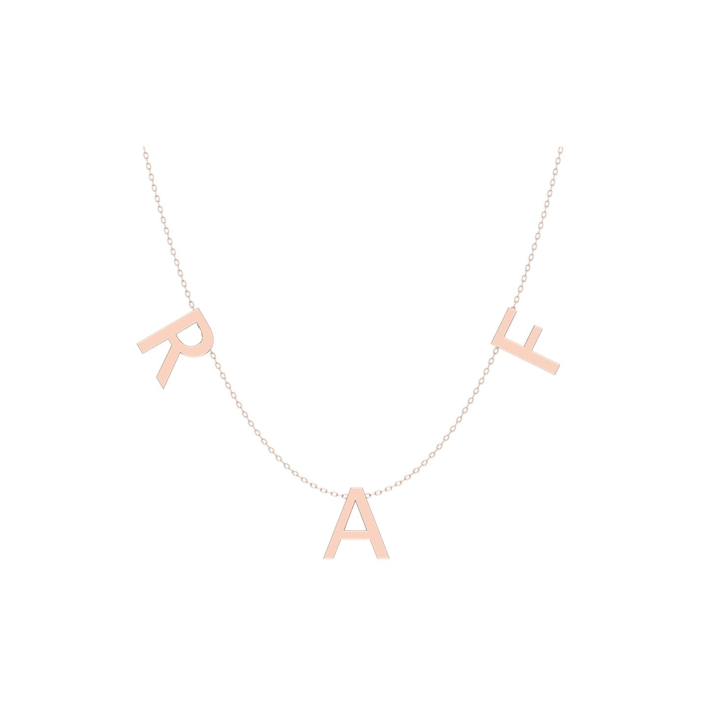 Solid Gold Personalized Letter Necklace