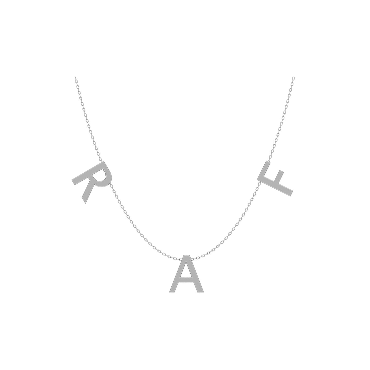 Solid Gold Personalized Letter Necklace
