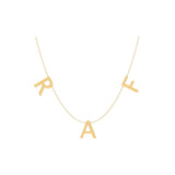 Solid Gold Personalized Letter Necklace