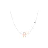 Solid Gold Diamond Letter Necklace