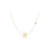 Solid Gold Diamond Letter Necklace