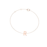 Solid Gold Personalized Letter Bracelet