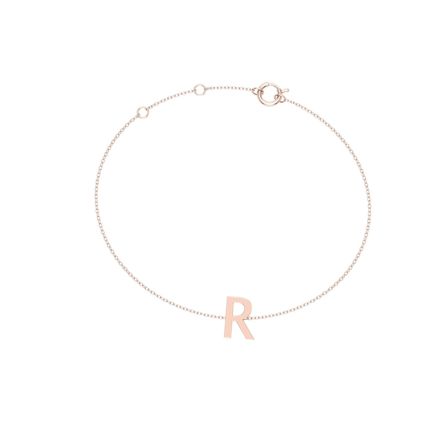 Solid Gold Personalized Letter Bracelet