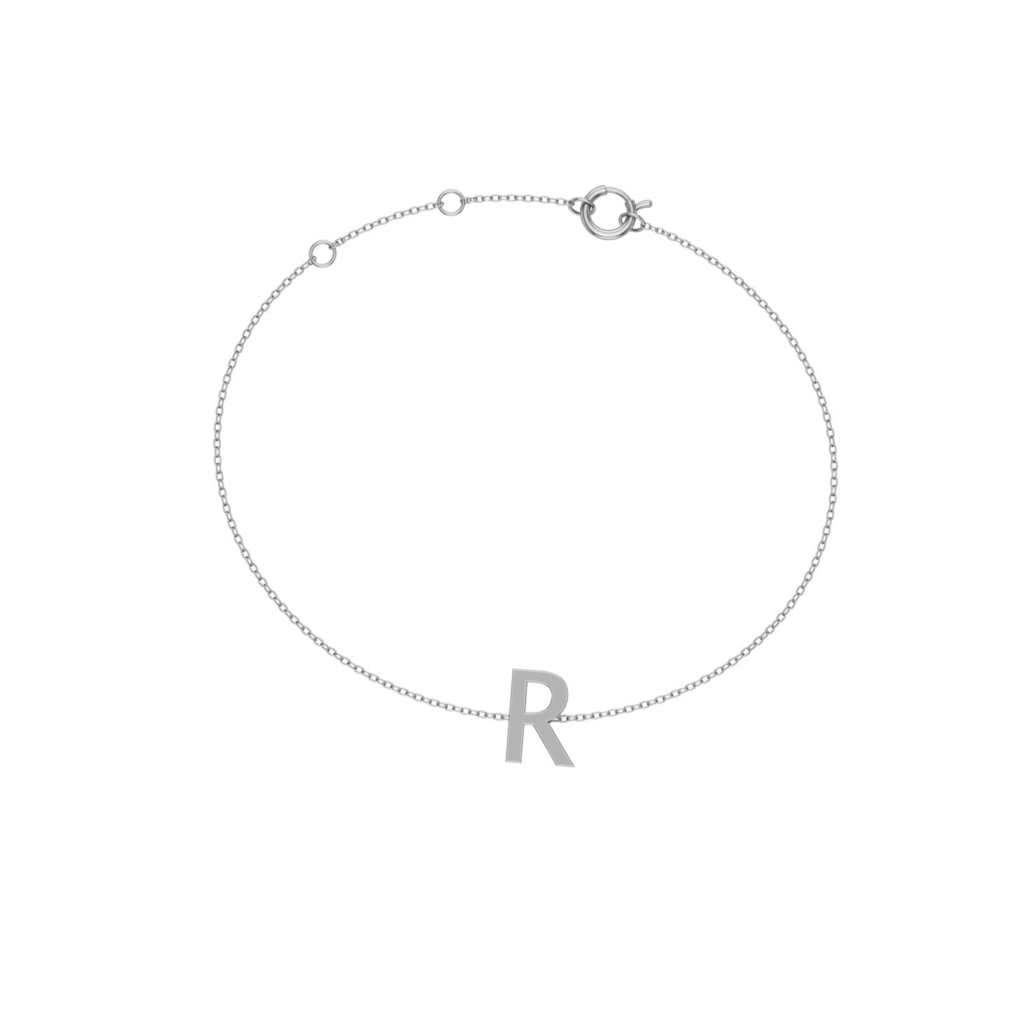 Solid Gold Personalized Letter Bracelet