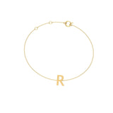 Solid Gold Personalized Letter Bracelet
