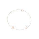 Solid Gold 2 Initials Bracelet
