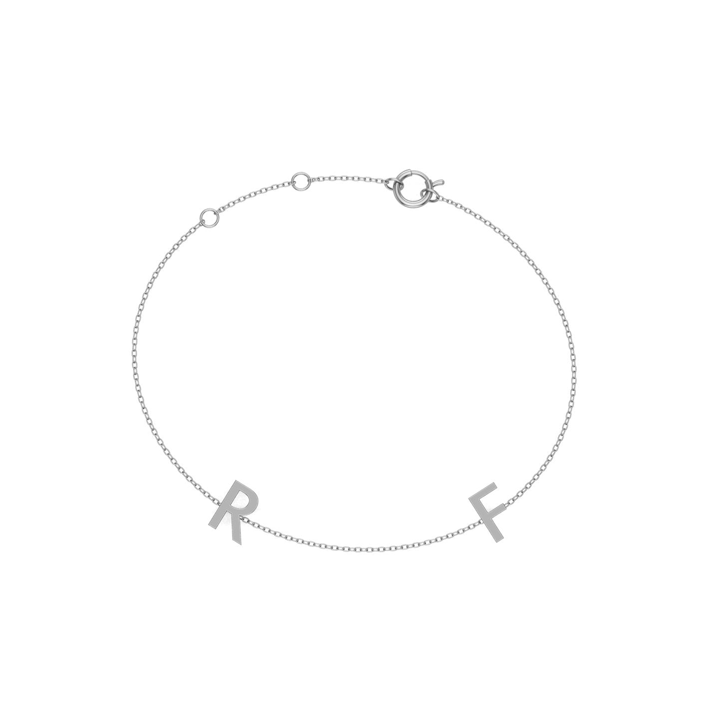 Solid Gold 2 Initials Bracelet
