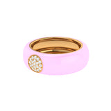Solid Gold Diamond Thick Enamel Ring