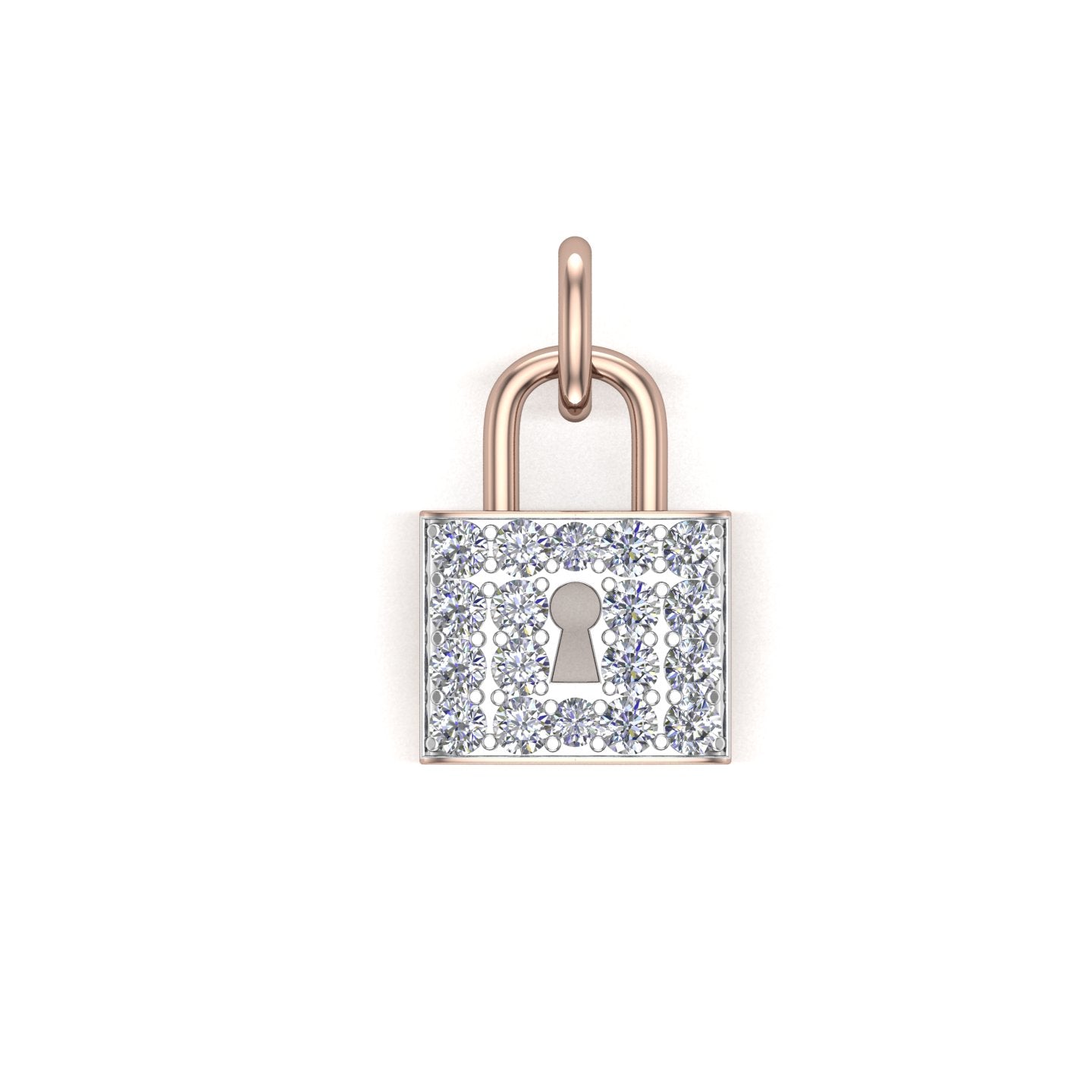 Solid Gold Padlock Charm