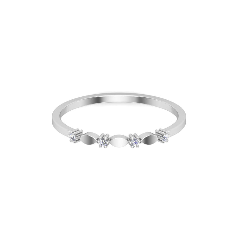 Diamond Petals Stacking Ring