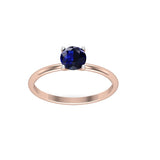Solid Gold Solitaire Sapphire Ring