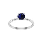 Solid Gold Solitaire Sapphire Ring