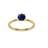 Solid Gold Solitaire Sapphire Ring